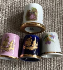 4x LIMOGES PORCELAIN THIMBLES