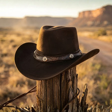 100% Real Leather Cowboy Hat