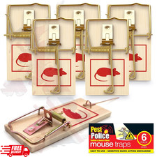 6 Pack Wooden Mouse Traps