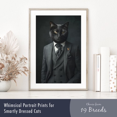 Smartly dressed cat portrait - cat,