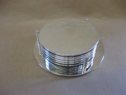 Silver plated coasters - coasters, &
