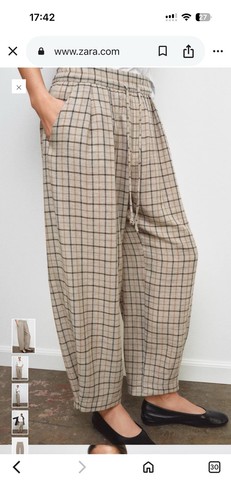 Zara women brown wide leg - zara,