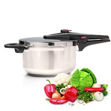 4/6 Litre Home Dual Handle Stainless Steel Pressure Cooker Kitchen Cookware