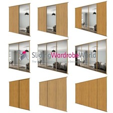 OAK & Mirror 'Classic' Sliding Wardrobe Door Kits including tracks (All sizes) 