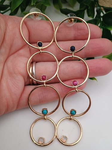 Earrings long cascade - , hoops