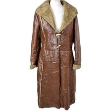 Faux Sheepskin Coat L Brown