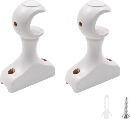 White wood curtain brackets - brackets, 2