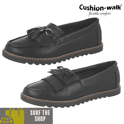 Ladies cushion flat loafers - cushion,