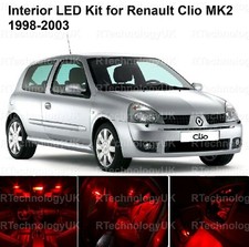 RED PREMIUM INTERIOR LED LIGHT UPGRADE FOR RENAULT CLIO MK2 1998-2003 