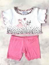 Build A Bear, Cool Cat T-shirt Top & Pink Leggings. B 391