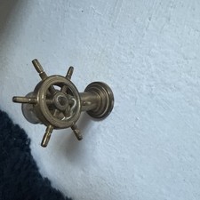 Vtg Miniature Brass Ship Wheel