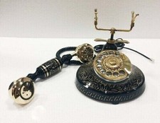 Collectible Old Design Antique Victorian Nautical Rotary Brass Working Telephone