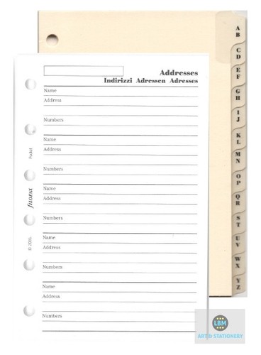 Filofax pocket size index - filofax,