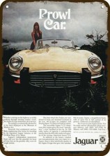1974 JAGUAR E-TYPE Convertible Prowl Car Vntg-Look DECORATIVE REPLICA METAL SIGN