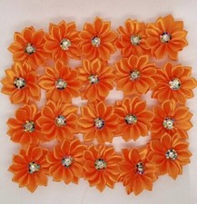 50 Handmade Stylish artificial Fabric Flower for Craft Accessory Deco Orange sew