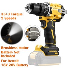 Brushless Electric Drill Screwdriver Compact Drill For Dewalt 18V 20V Battery UK