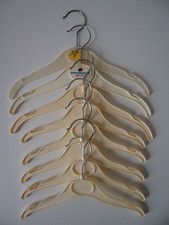 Set of 8 Cream Plastic Child & Baby Coat Suit Dress Shirt Clothes Hangers