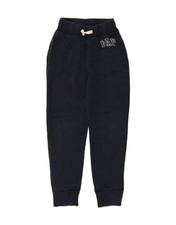GAP Boys Graphic Tracksuit Trousers Joggers 7-8 Years Navy Blue Cotton CZ57