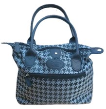 Cotton Traders Black Grey Dogtooth/ Checkered  Top Handle Handbag Carry Bag 