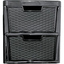 Black Plastic Rattan Drawer