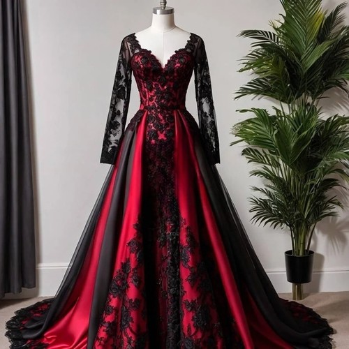 Red black gothic wedding - gothic,