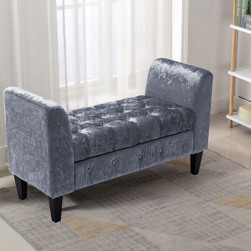 Ottoman window seat velvet - ottoman,