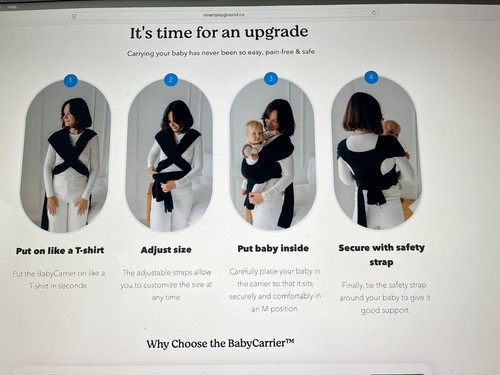 Baby sling carrier - sling/carrier, adjustable