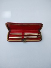 Vintage 1950s Porsche Ballpoint and Pencil Set in Red Leather Case