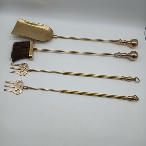 Vintage brass long fireside - brass,