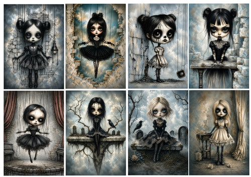 Gothic doll puppet girl 2 - gothic,, doll,