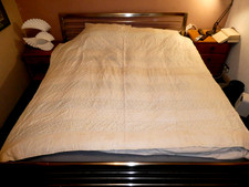 Vintage or Antique home made thin patchwork bedspread 78" x 75"