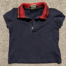 Gucci Baby Boys Polo Shirt Navy Blue Size 3-6 Months