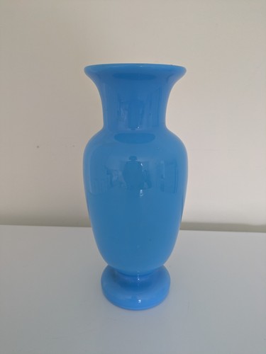 Turquoise opaque glass vase - turquoise,