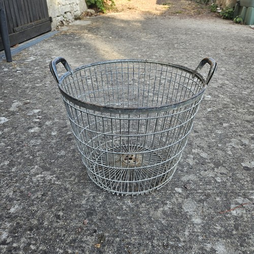 Antique steel apple basket - apple, /