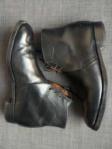 Sanders mens black - black, leather