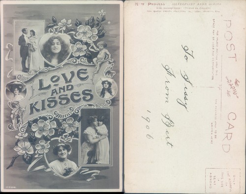 Love and kisses greeting - love,