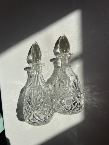 Pair vintage cut crystal - pair,