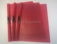 Red A4 Clip Bar Slide Binder Report Bound File Presentation Folders Quickclip