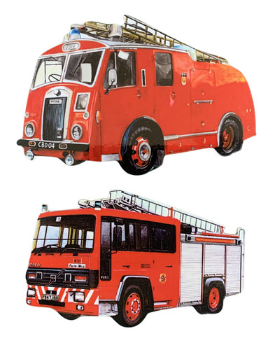 Fire engine plaque - set,