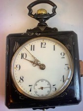 Old 19c Square Aesthetic Gun Metal Blue Steel Case Quarter Repeater Pocket Watch