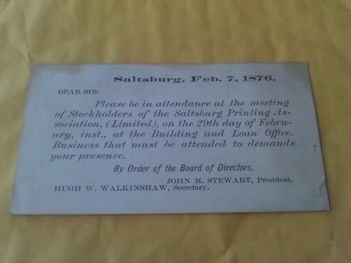 Rare 1876 postcard printing - postcard,