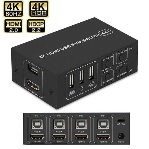 Hdmi kvm switch ports - kvm, 4