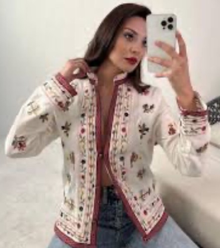 Zara embroidered jacket - zara, blouse