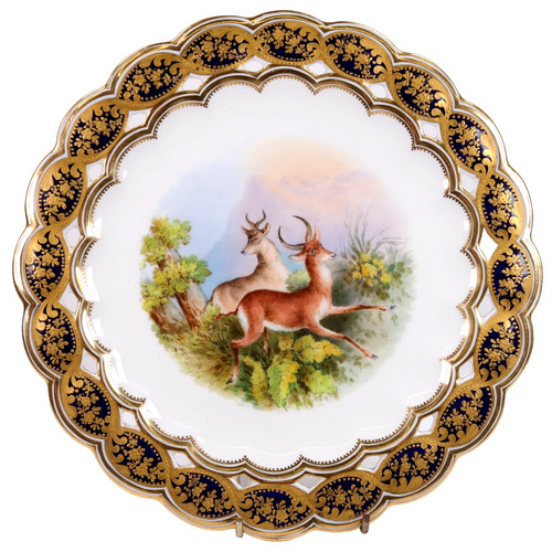 Coalport cabinet plate gazelle - coalport,