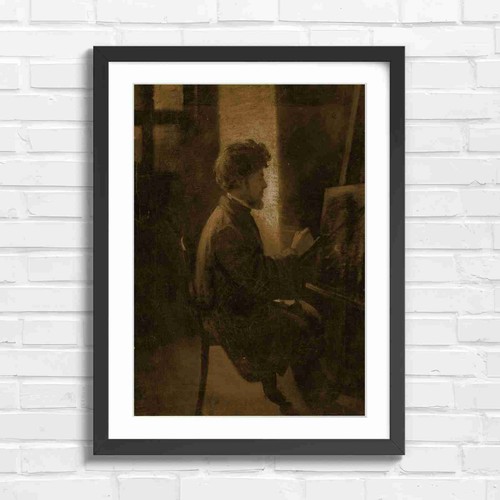 Vintage artist painting easel - artist,