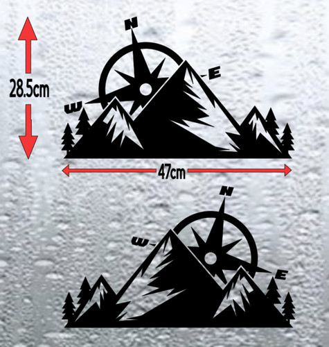 Large compass mountain vinyl - large,