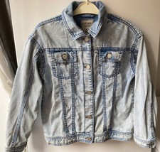 Girl’s Next Blue Denim Jacket Button Up Aged 10 Long Sleeved (C1)