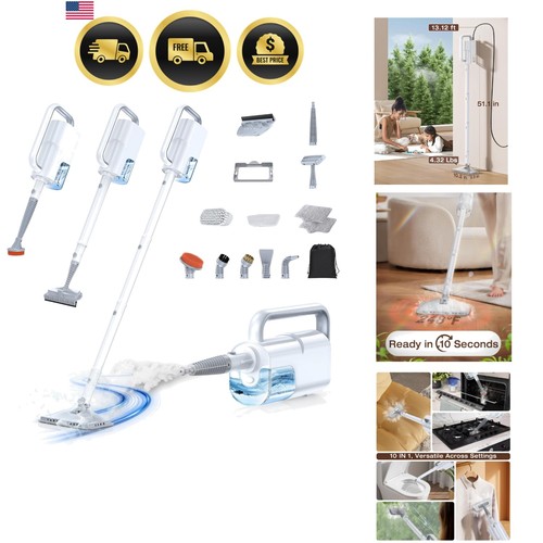 Steam mop with - 10-in-1,