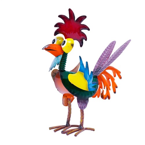 Funny garden rooster statue