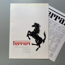 Ferrari Range Brochure w/price list 1978 BB512 308 GTB GTS Dino GT4 400 UK